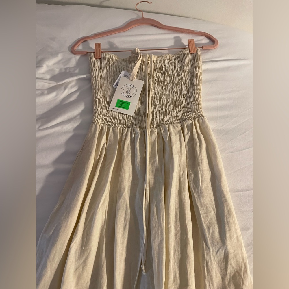 Urban Renewal Eco Linen Smocked Convertible Halter Tube Maxi Dress - Picture 3 of 10
